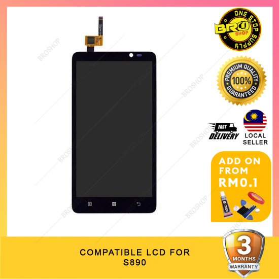 BROSHOP Compatible Ori Lcd For Lenovo S890 Digitizer Skrin Glass Touch Screen MO