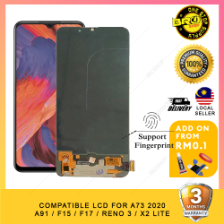 BROSHOP Compatible Lcd For OPPO A73 2020 / OPPO A91 / RENO 3 / FIND X2 LITE / F15 / F17 Digitizer Skrin Glass Touch Screen MO
