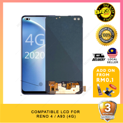 BROSHOP Compatible Lcd For OPPO Reno 4 / 4Z 5G / A93 4G Digitizer Skrin Glass Touch Screen(No Fingerprint) MO