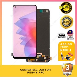 BROSHOP Compatible Lcd For Ori OPPO Reno 8 Pro Digitizer Skrin Glass Touch Screen with Fingerprint MO
