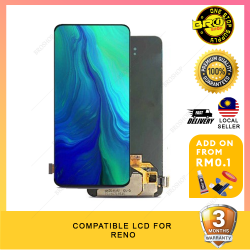 BROSHOP Compatible Amoled Lcd For OPPO Reno Digitizer Skrin Glass Touch Screen With Fingerprint MO