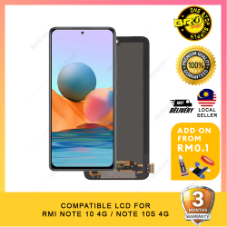 BROSHOP Compatible Lcd For Ori Redmi Note 10 4G 5G / 10S 4G / Pocophone M3 Pro Touch Screen Digitizer Skrin MO