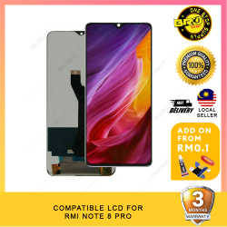 BROSHOP Compatible Lcd For Ori Redmi Note 8 Pro Touch Screen Digitizer Skrin MO