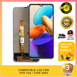 BROSHOP Compatible Lcd For Ori VIVO Y22 / Y22S 2022 Touch Screen Digitizer Skrin Glass Fullset MO