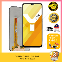 BROSHOP Compatible Lcd For Ori VIVO Y35 2022 Touch Screen Digitizer Skrin Glass Fullset MO