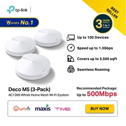 ( MESH WIFI ) TP-Link Deco M5 (3 Pack) AC1300 MU-Mimo Dual-Band Whole Home Mesh WiFi Wireless System