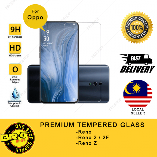 Oppo Reno 2 2F Z 9H Premium Oleophobic Coating Tempered Glass