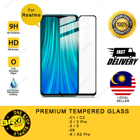 Realme C1 C2 2 3 5 5S X X2 PRO 9H Premium Oleophobic Coating Tempered Glass