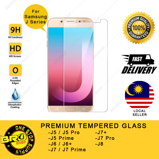Samsung J5 J6 J6+ J7 J8 Pro Plus Prime 2016 2017 2018 9H Premium Oleophobic Coating Tempered Glass