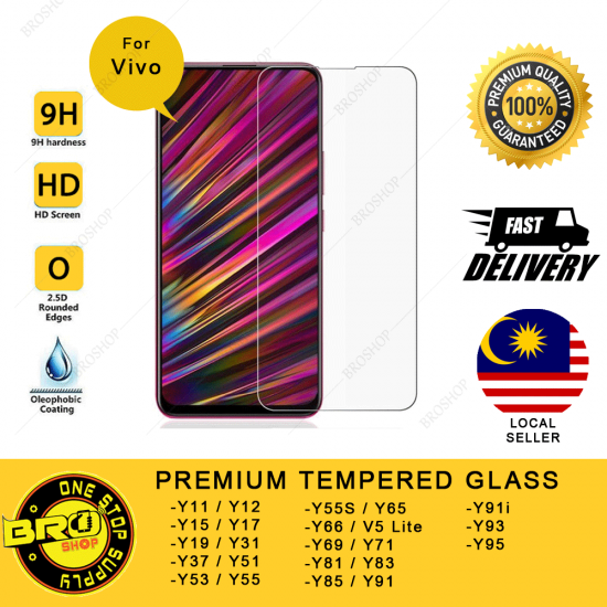 Vivo Y11 Y12 Y15 Y17 Y19 Y31 Y37 Y51 Y53 Y55 Y55S Y65 Y66 Y69 Y71 Y81 Y83 Y85 Y91 Y93 Y95 9H Premium Oleophobic Coating Tempered Glass