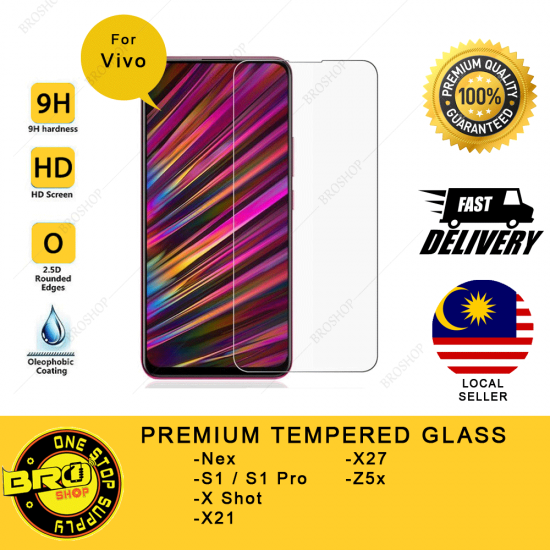 Vivo Nex S1 Pro X Shot X21 X27 Z5X 9H Premium Oleophobic Coating Tempered Glass