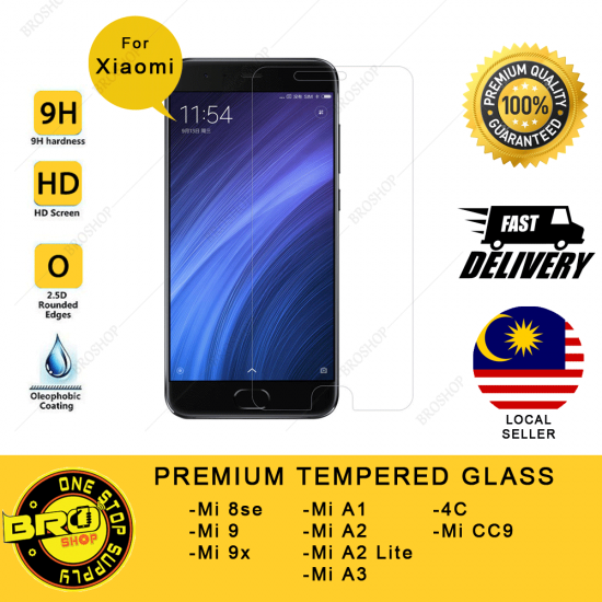 Xiaomi Mi 8se 9 9X A1 A2 A3 CC9 4c Lite 9H Premium Oleophobic Coating Tempered Glass